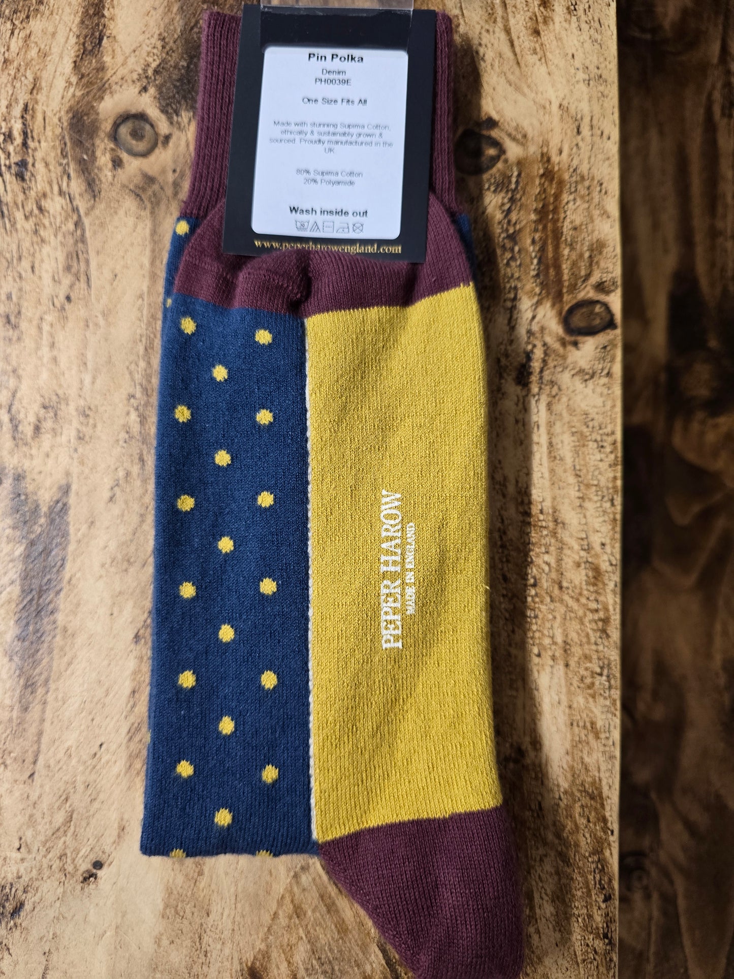 Peper Harow Pin Polka (Denim) Socks