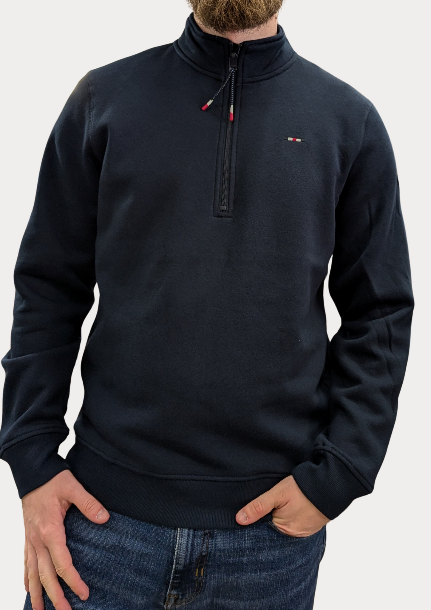 FQ1924 Navy Half Zip Sweater
