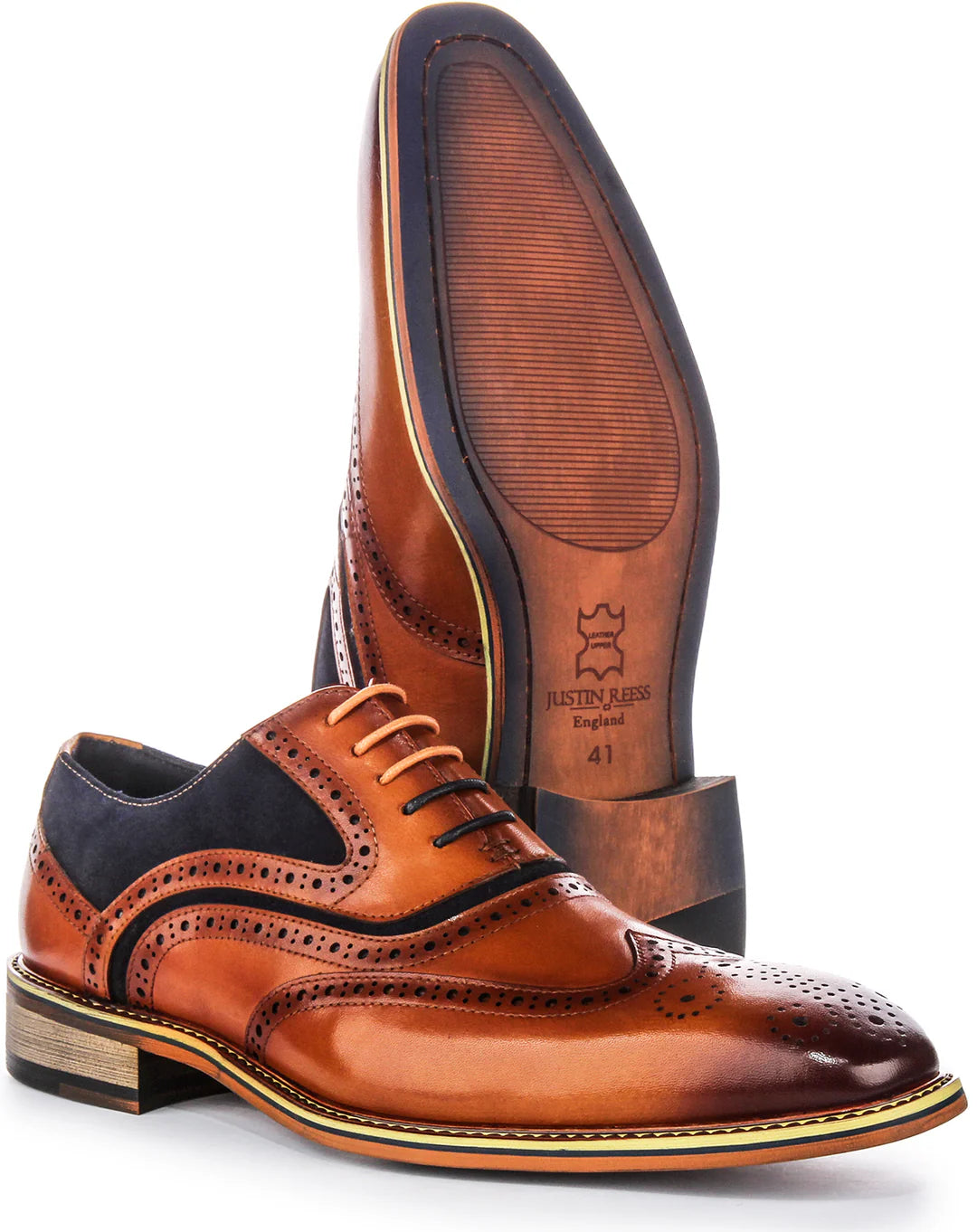 Justin Reess Roman Brown/Blue Brogues