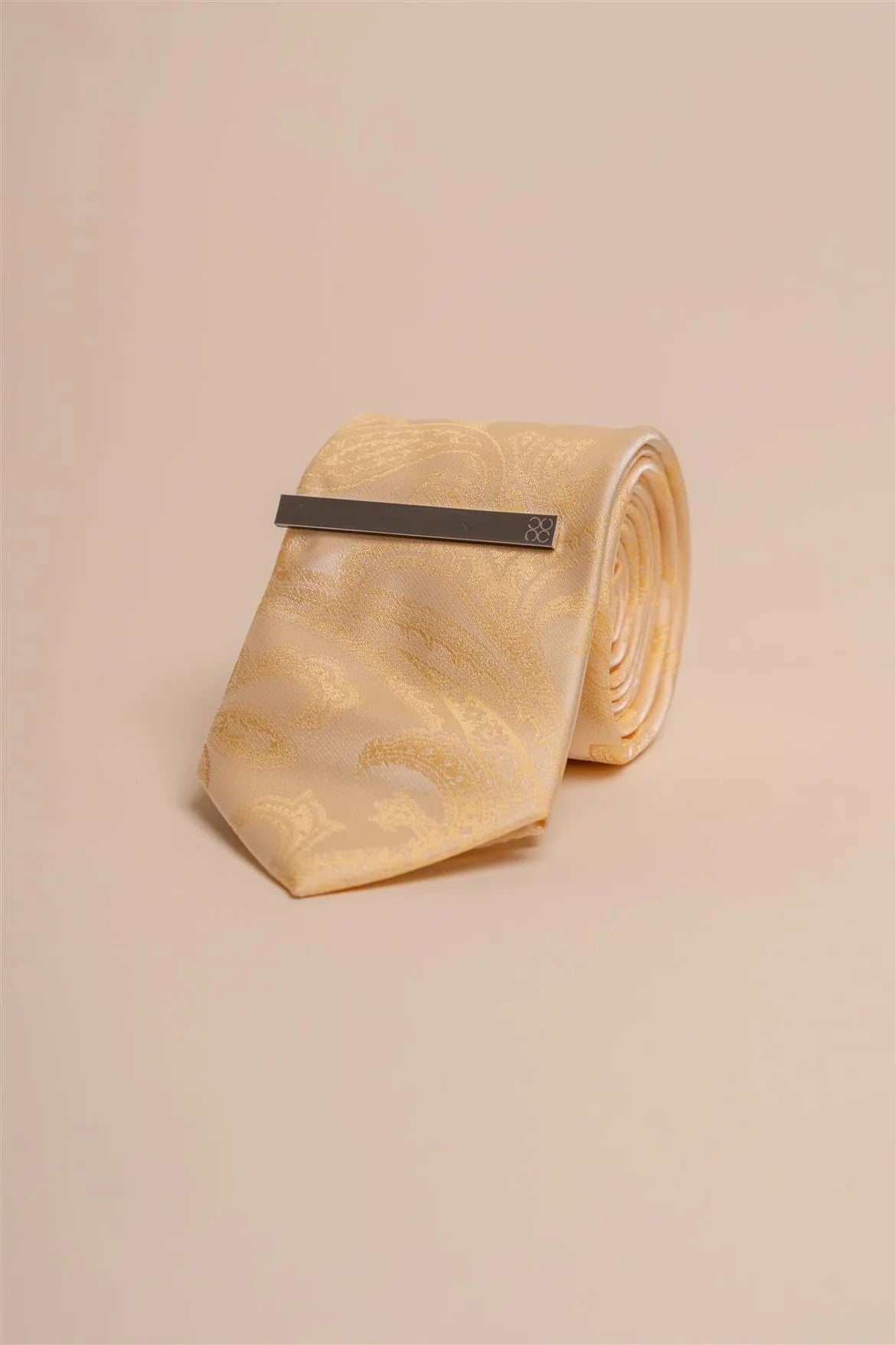 Cavani CV818 Yellow Paisley Tie Set