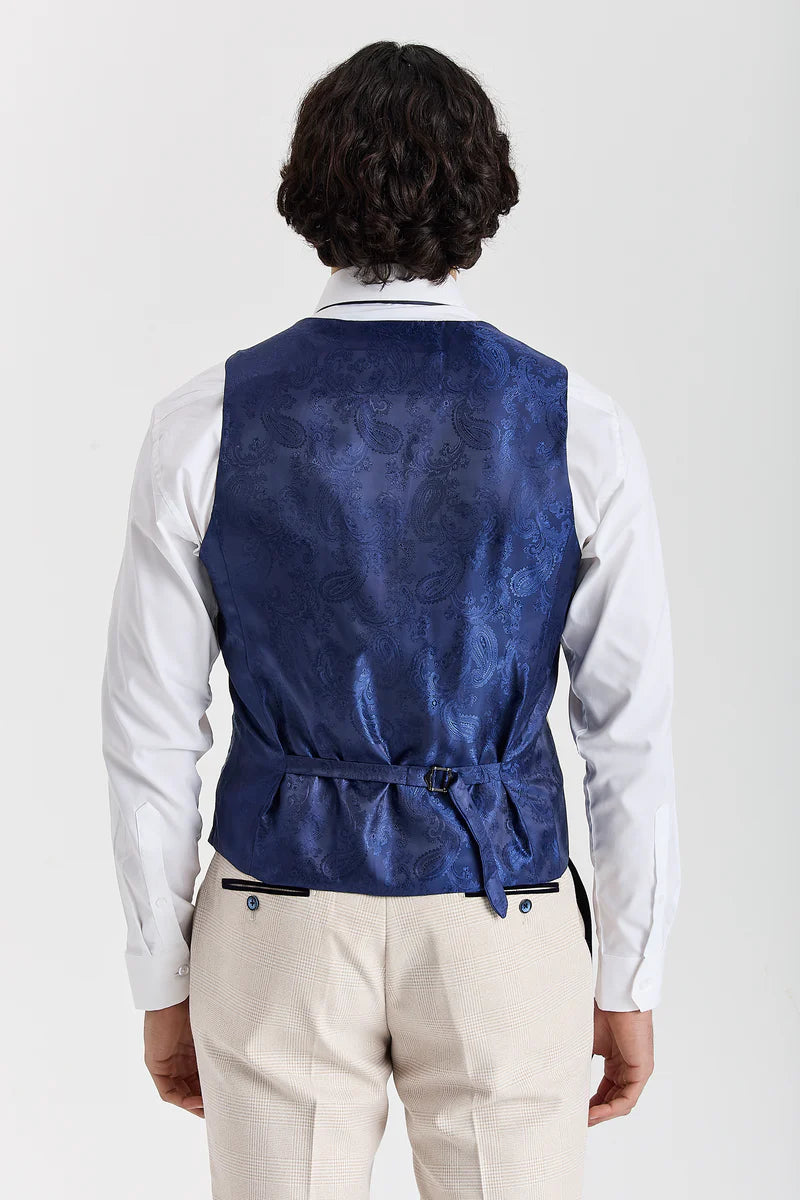 Paul Andrew- Regent Cream Check Waistcoat