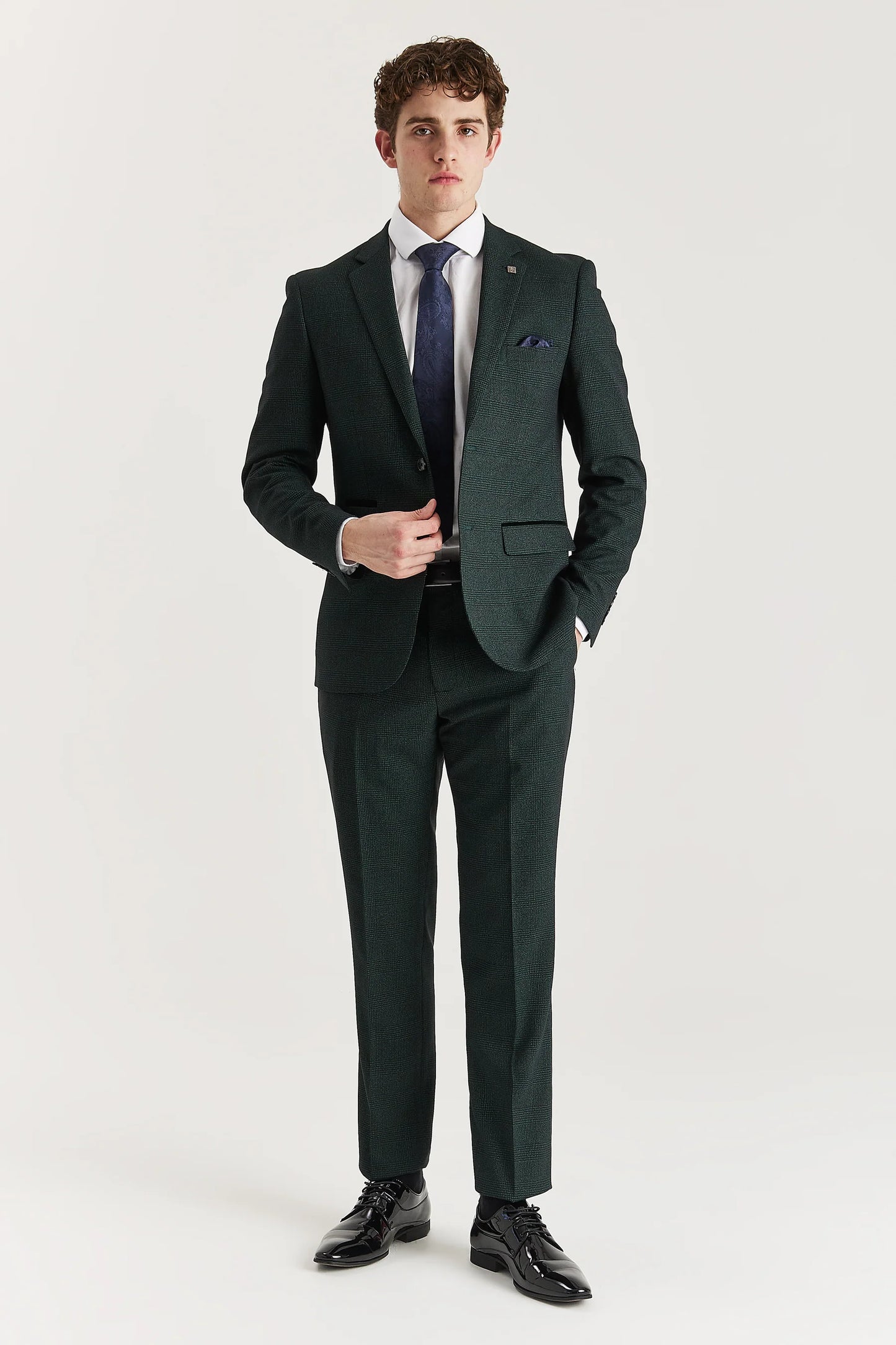 Paul Andrew- Regent Olive Check Trouser