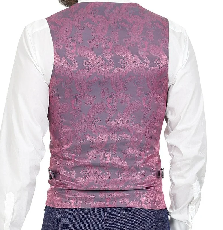 Marc Darcy Kelvin Single Breasted Waistcoat in Pink
