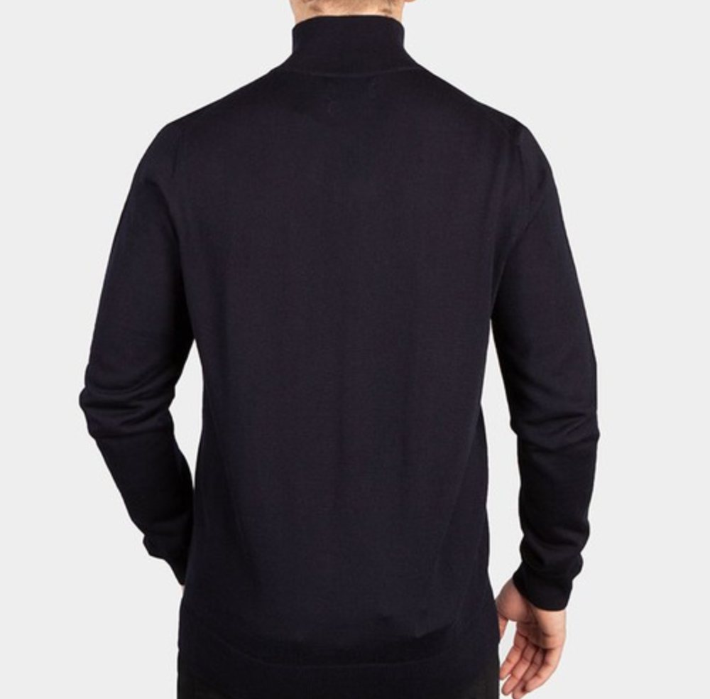 Farah Redchurch 1/4 Zip Collared Jumper in True Navy