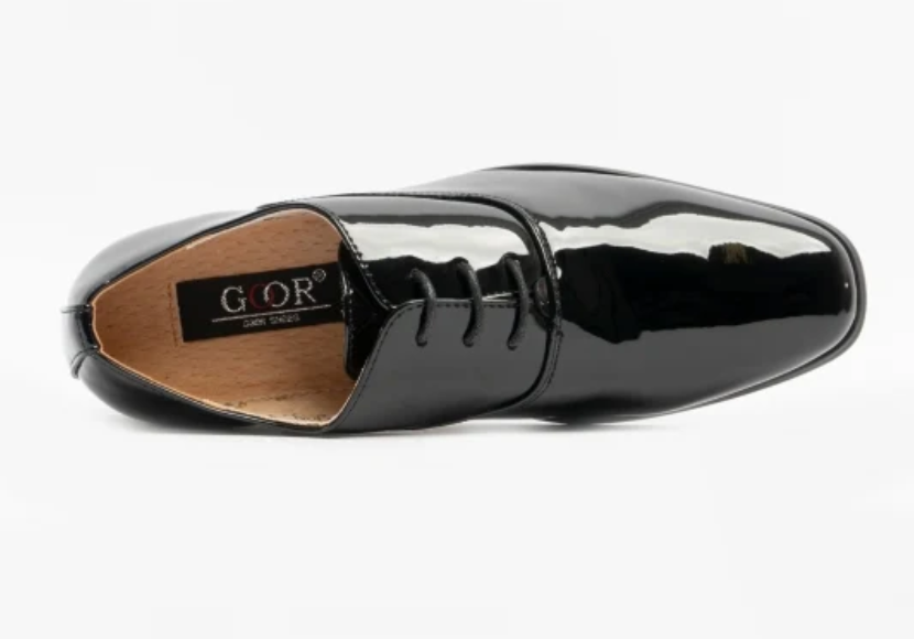 Goor Kids Black Patent Oxford Tie Shoe
