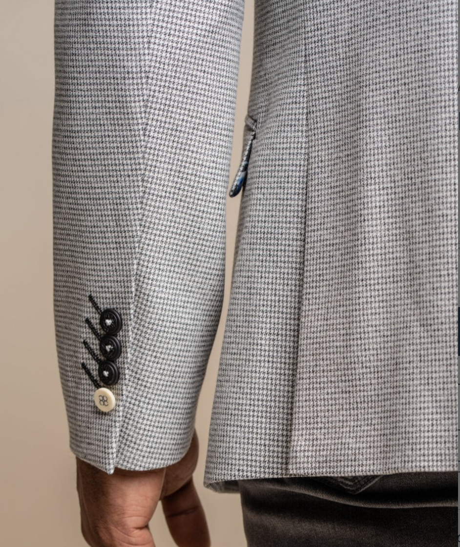 Cavani Kyoto Light Grey Dogtooth Jacket