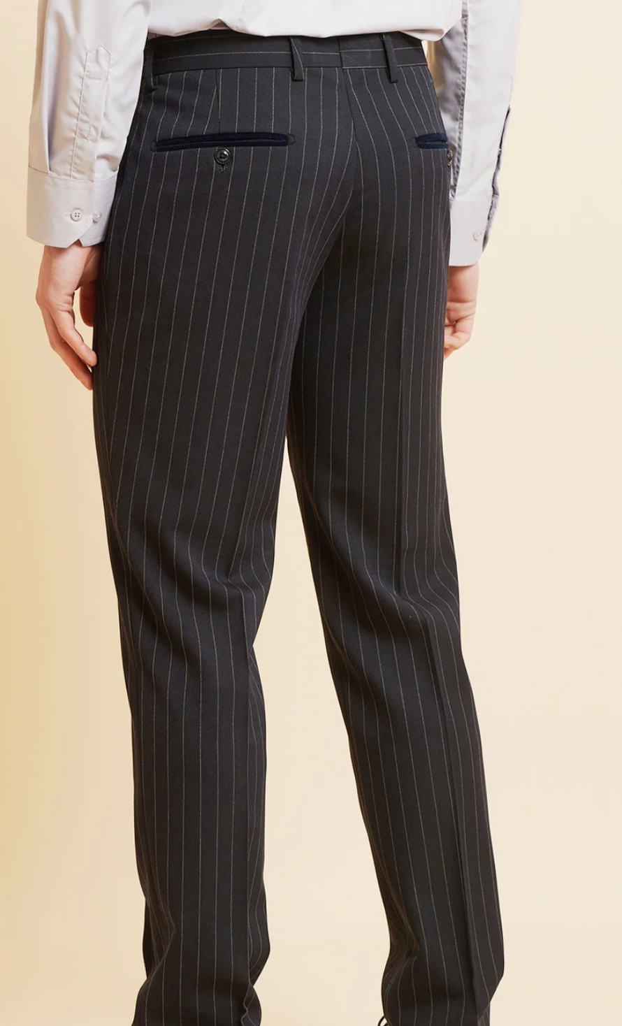 Marc Darcy Rocco Navy Pinstripe Trousers