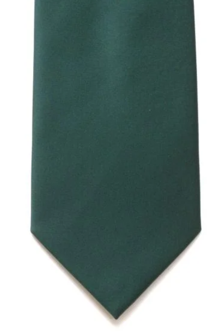 L A Smith Plain Satin Bottle Green tie