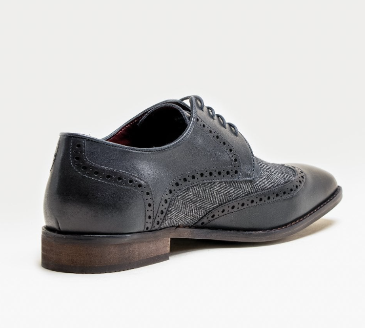 Cavani Faro Navy Blue Tweed brogues