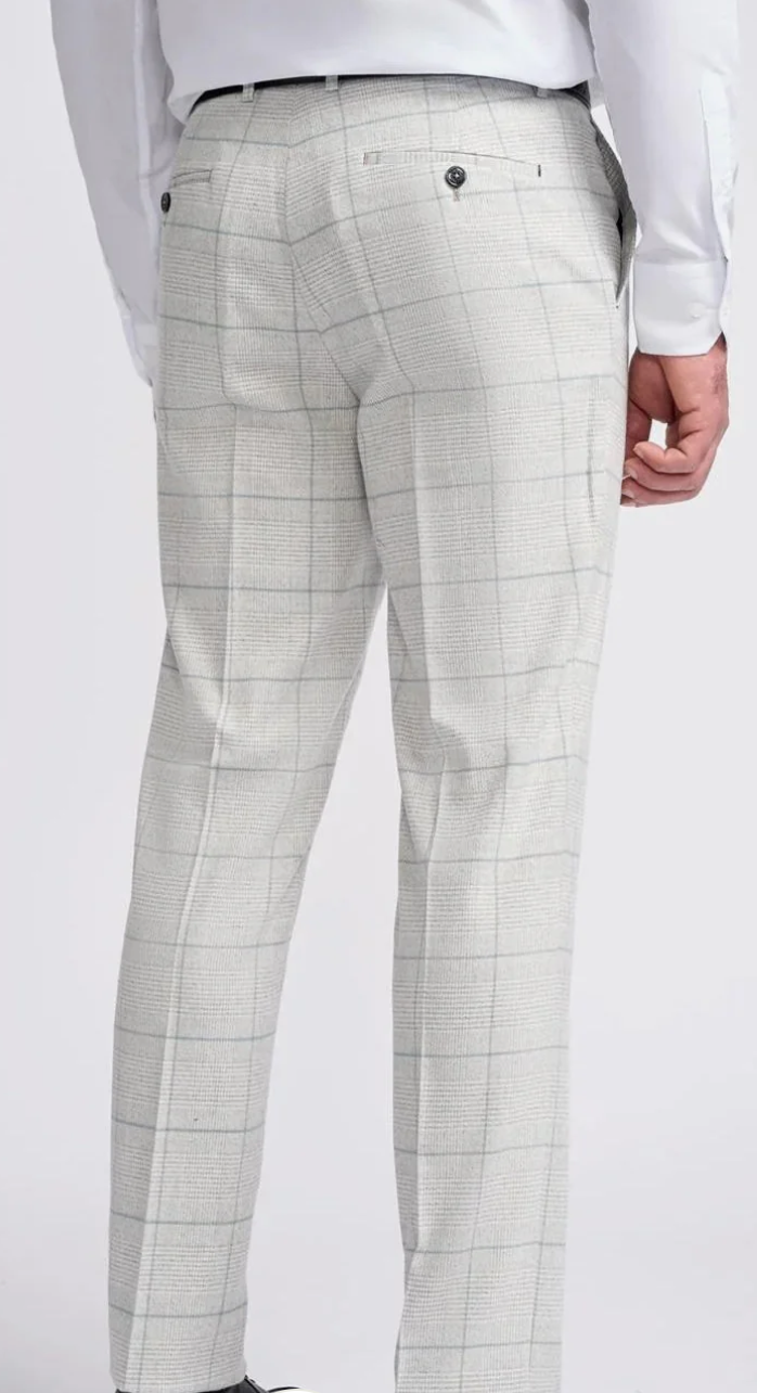 Cavani Radhika Light Grey Check Trousers