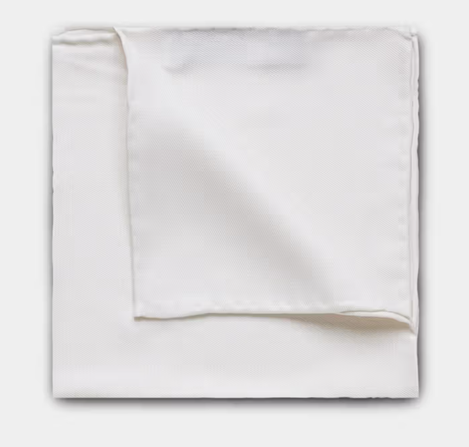 Squires White Pocket Square