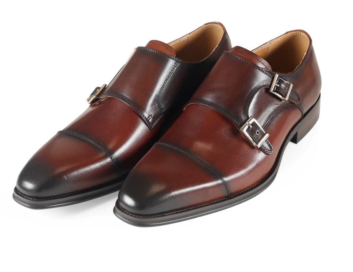 Azor Lombardy Dark Brown Leather Monk shoes