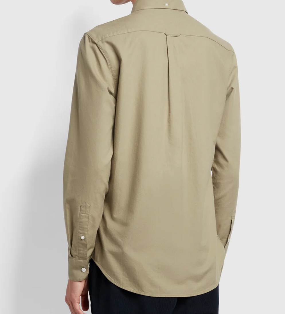 Farah Brewer Long Sleeve Shirt in Straw Beige