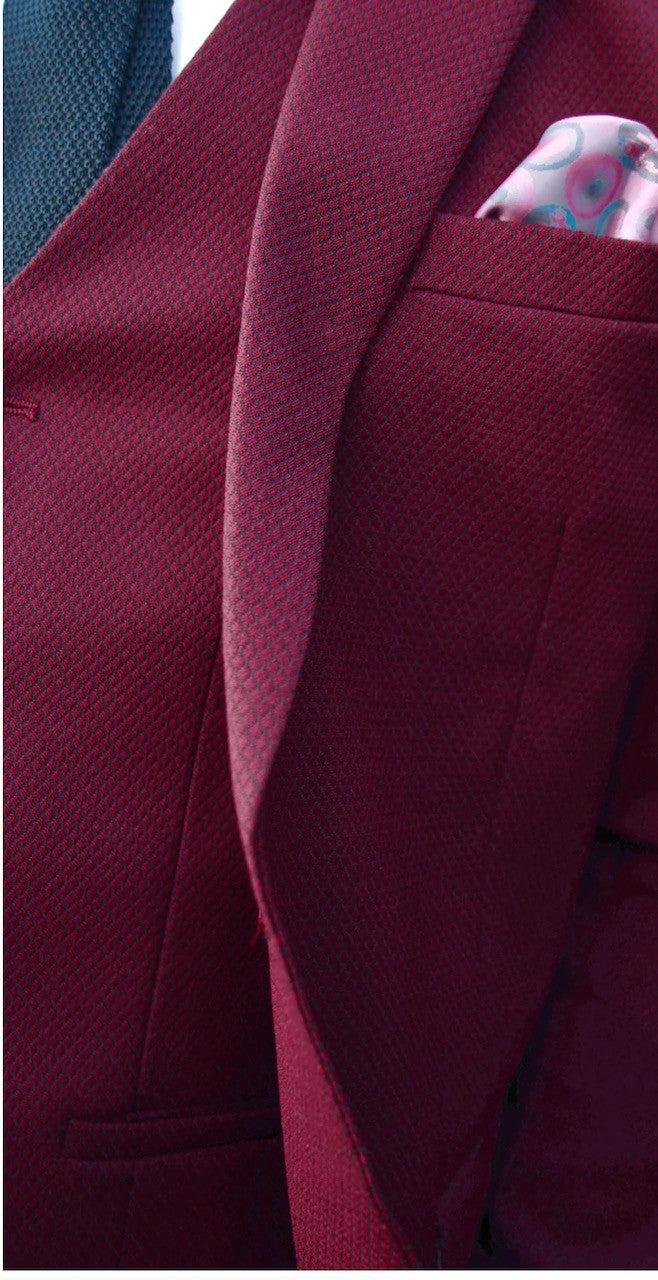 Marc Darcy Max Wine 3 Piece Suits