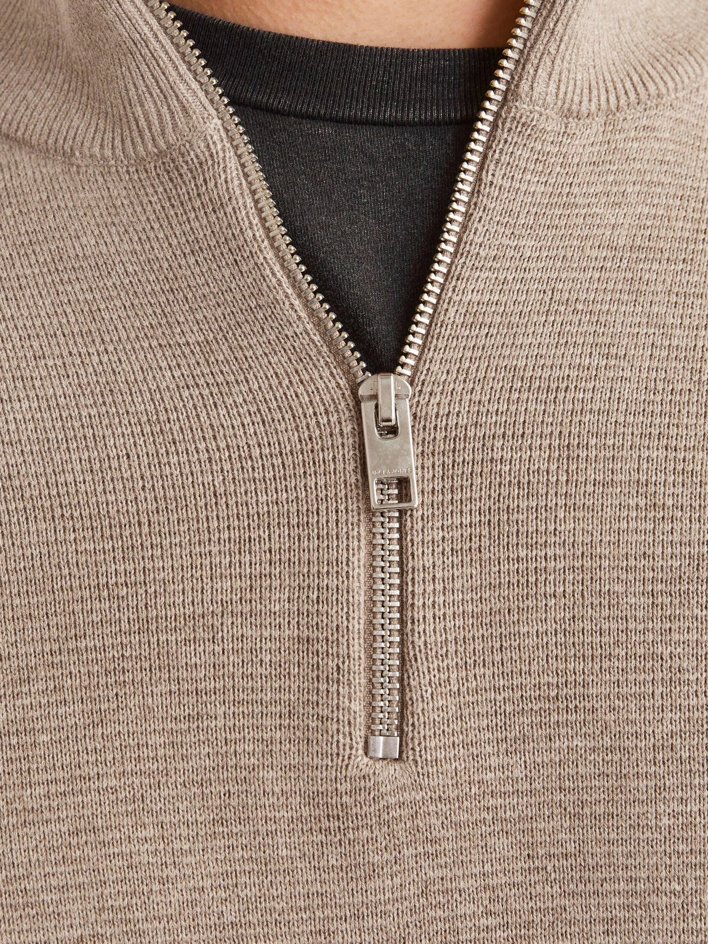 Jack & Jones Half Zip Jumper Beige