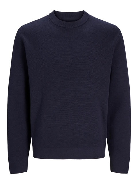 Jack & Jones Navy Milano Knit Crew Neck