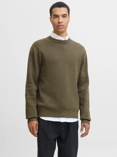 Jack & Jones Green Milano Knit Crew Neck