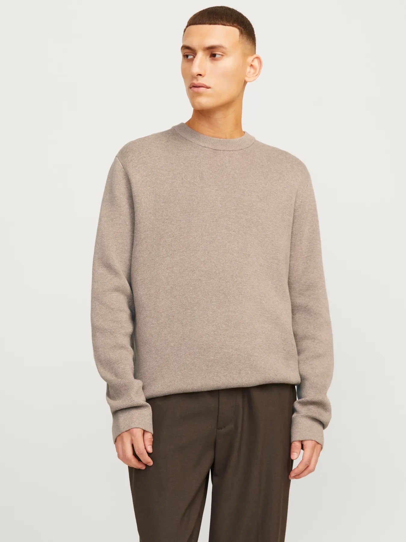 Jack & Jones Beige Milano Knit Crew Neck