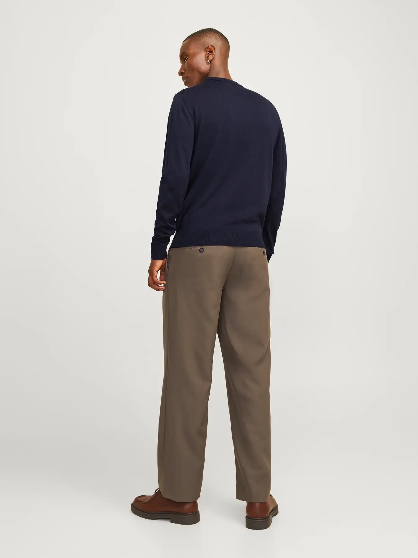 Jack & Jones Navy Milano Knit Crew Neck