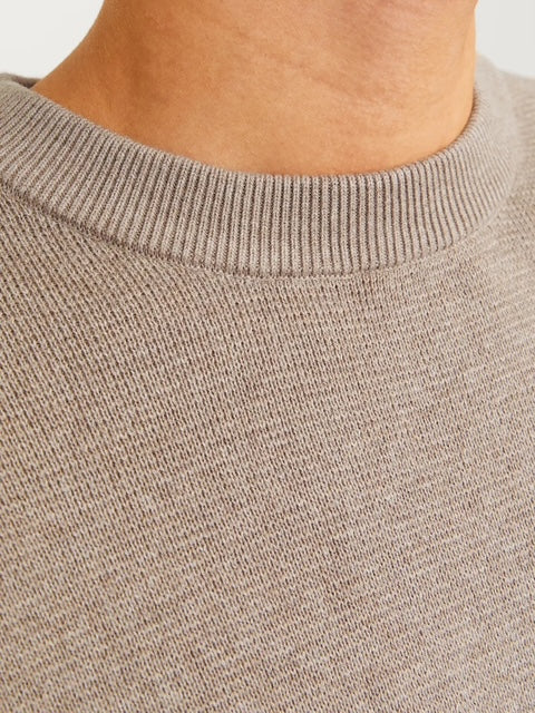 Jack & Jones Beige Milano Knit Crew Neck