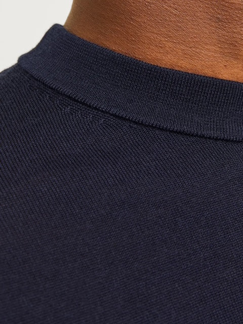 Jack & Jones Navy Milano Knit Crew Neck