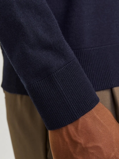 Jack & Jones Navy Milano Knit Crew Neck