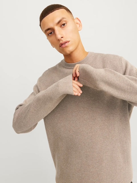 Jack & Jones Beige Milano Knit Crew Neck