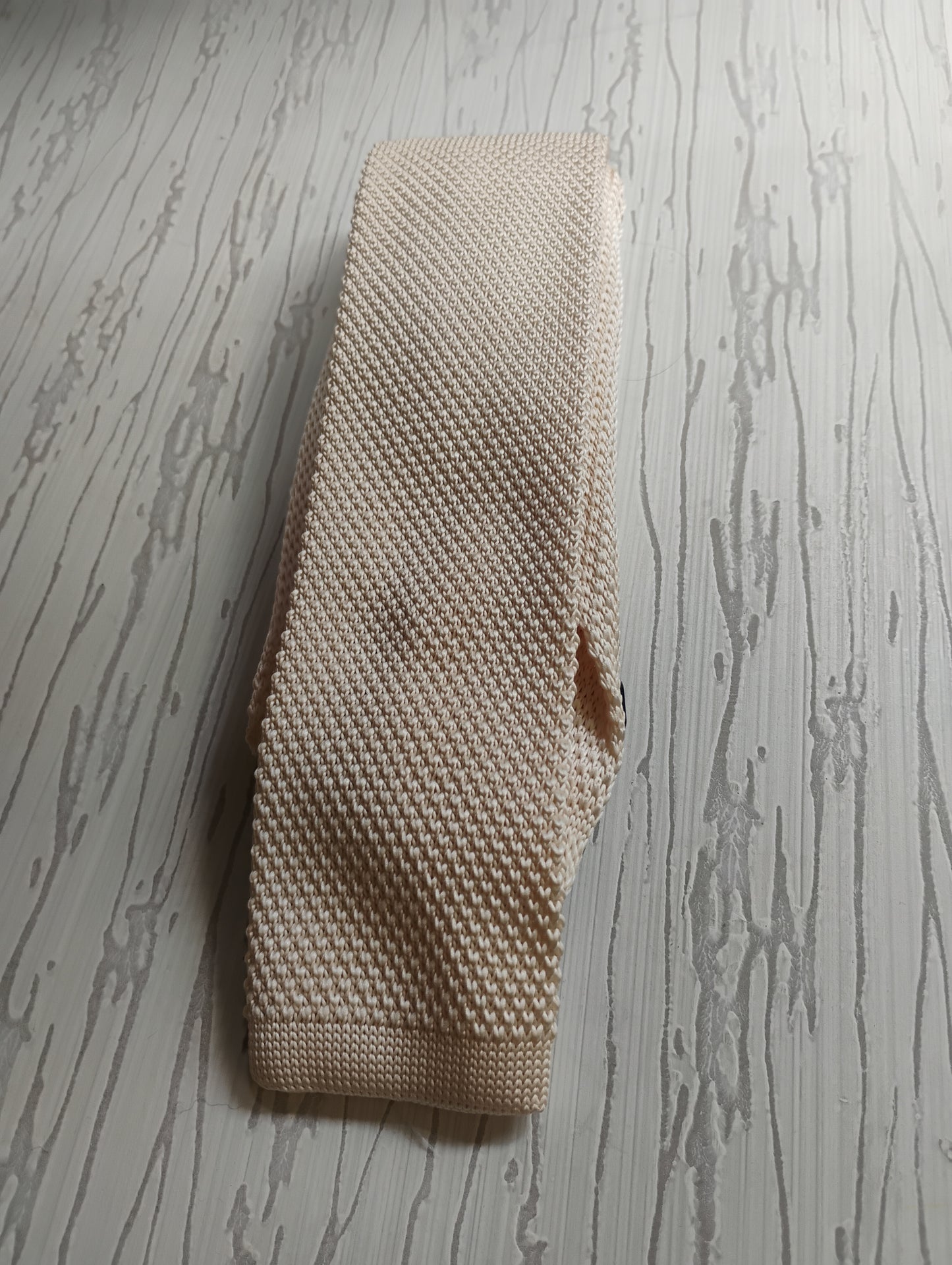 S&S Attire Knitted Tie Ivory