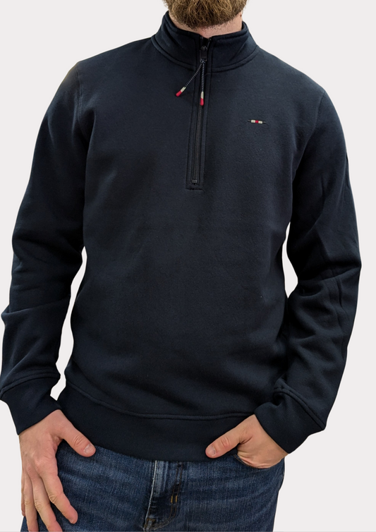 FQ1924 Navy Half Zip Sweater
