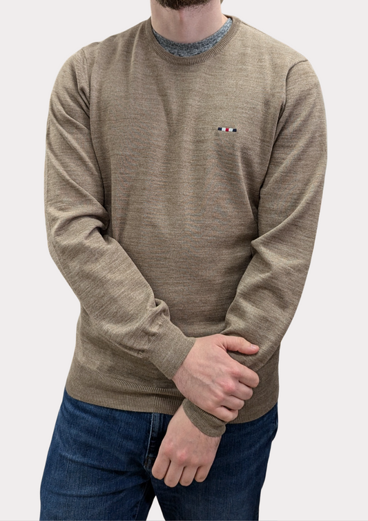 FQ1924 - Kyle Crew Neck Knit Crockery Melange