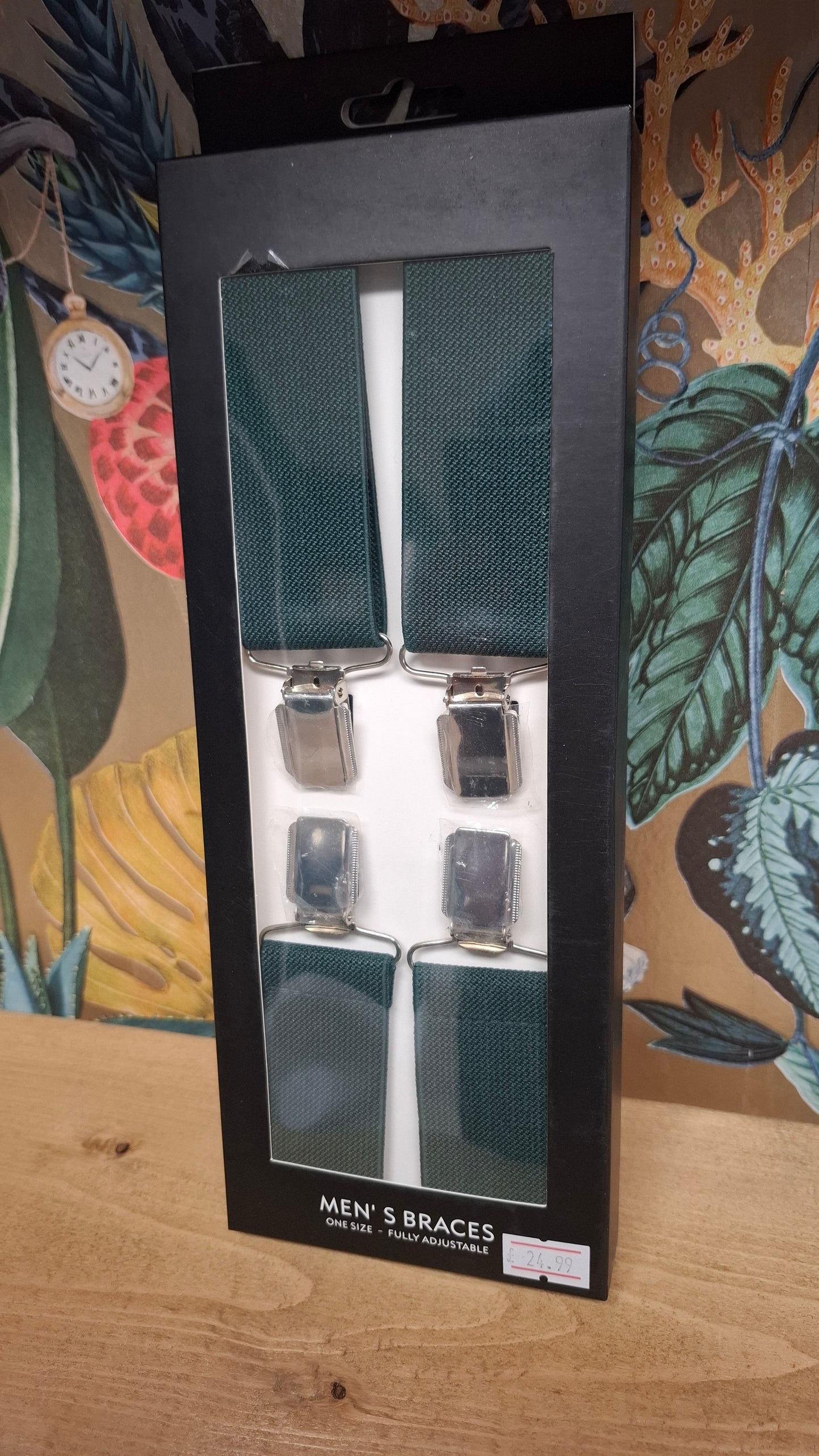 Squires Mens Braces - Bottle Green