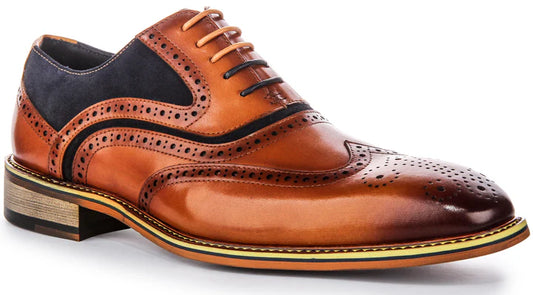 Justin Reess Roman Brown/Blue Brogues