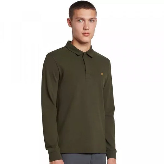 Farah Haslam Polo LS in Evergreen
