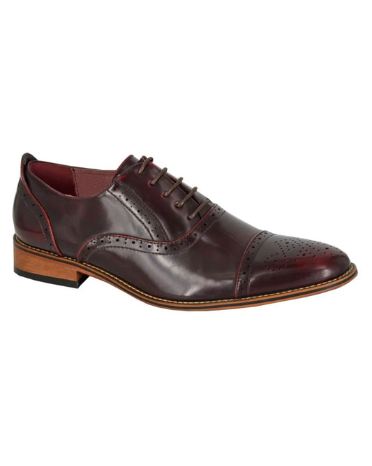 Goor Oxblood Brogue Shoes - Laced