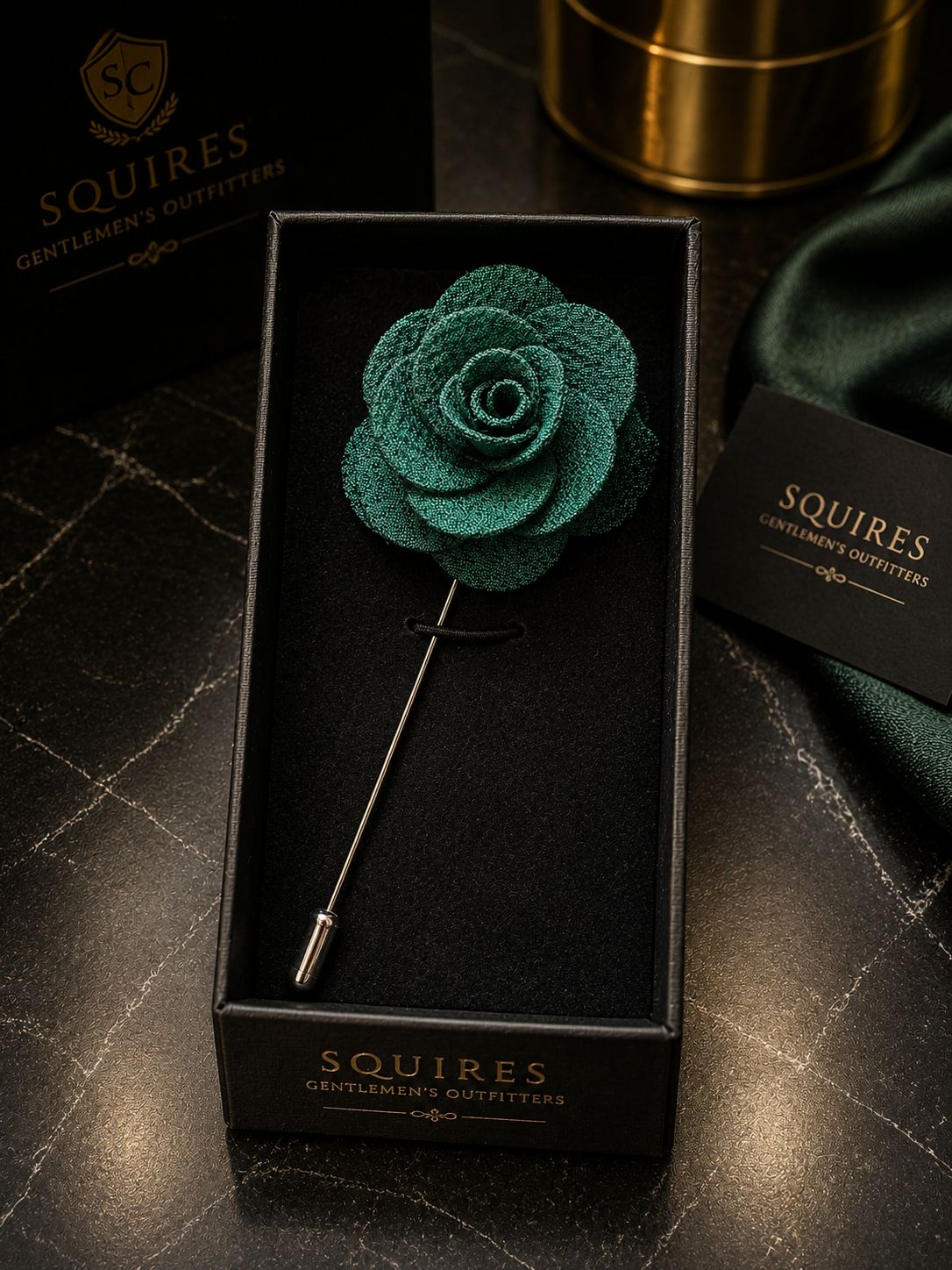 Green Flower Lapel Pin