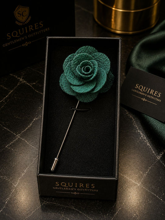 Green Flower Lapel Pin