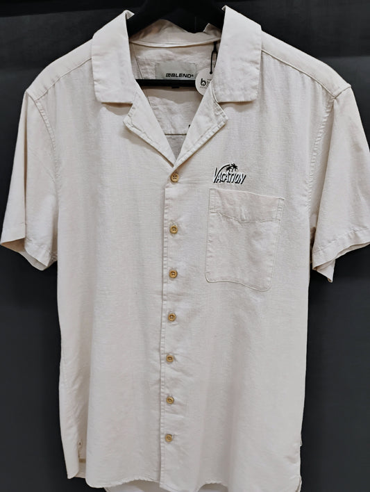 Blend Short Sleeve Vacation Shirt in Stone