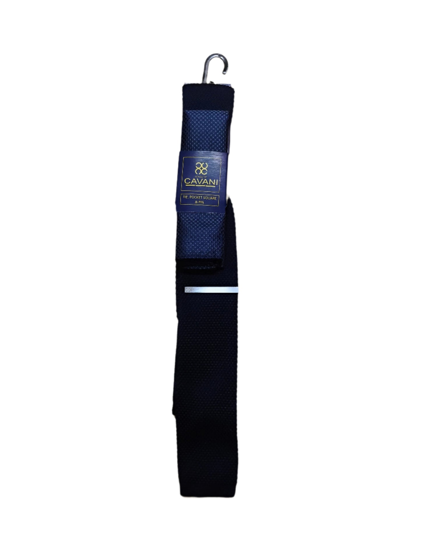 Cavani Navy Textured tie set