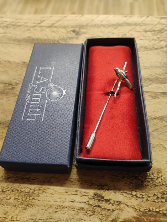 LA Smith Rhodium Shiny Bird Pin