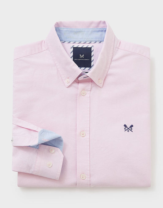 Pink slim fit cotton shirt by Crew clothing company
