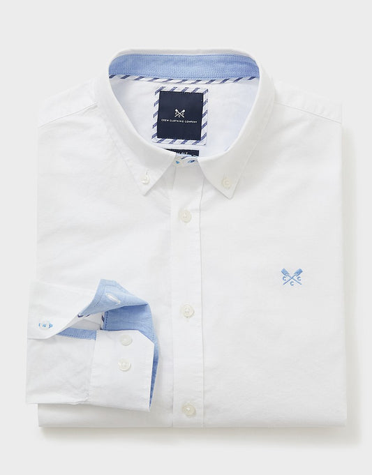 White slim fit cotton oxford shirt by Crew clothing company