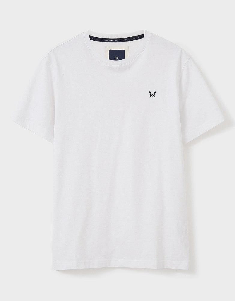 White crew neck cotton t-shirt by Crew clothing company