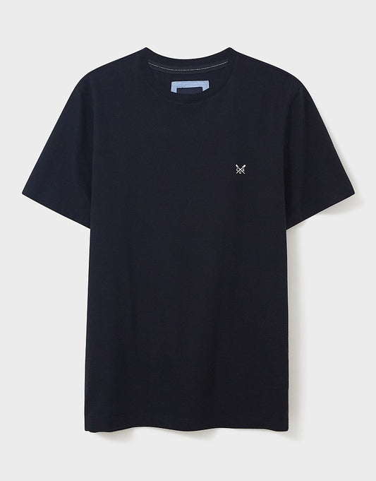Navy crew neck cotton t-shirt by Crew clothing company