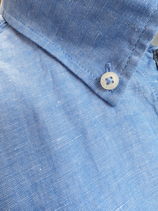Blue Short Sleeve Linen shirt by FQ1924
