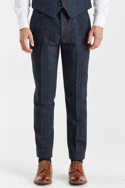 Paul Andrew- Madrid Navy Tweed Trouser