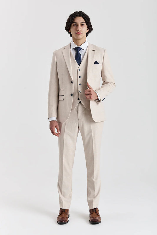 Paul Andrew- Regent Cream Check Trouser