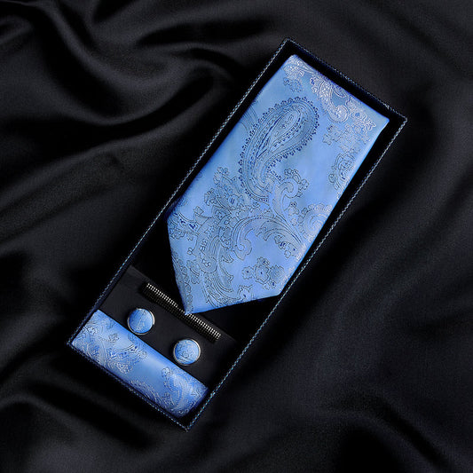 Paul Andrew Sky Blue Paisley Tie set