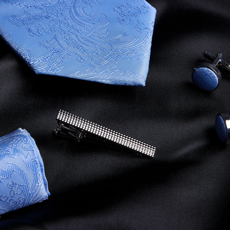 Paul Andrew Sky Blue Paisley Tie set