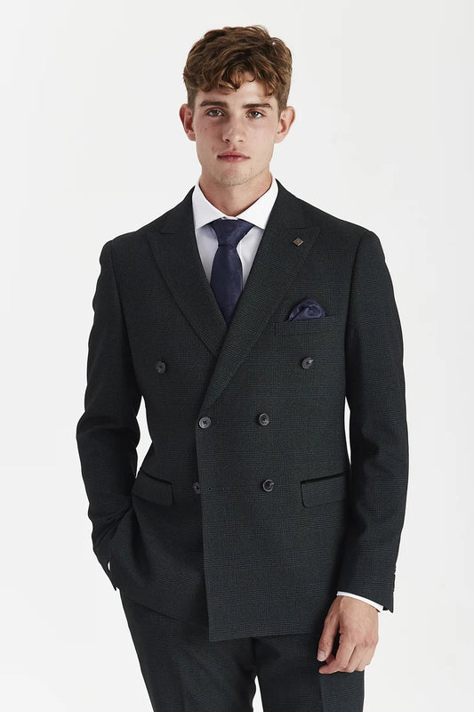 Paul Andrew - Regent Olive Check  Double Breasted Jacket