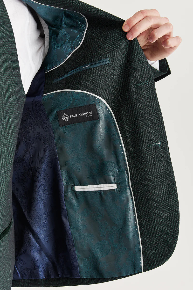 Paul Andrew Regent Olive Check 3 Piece Suit